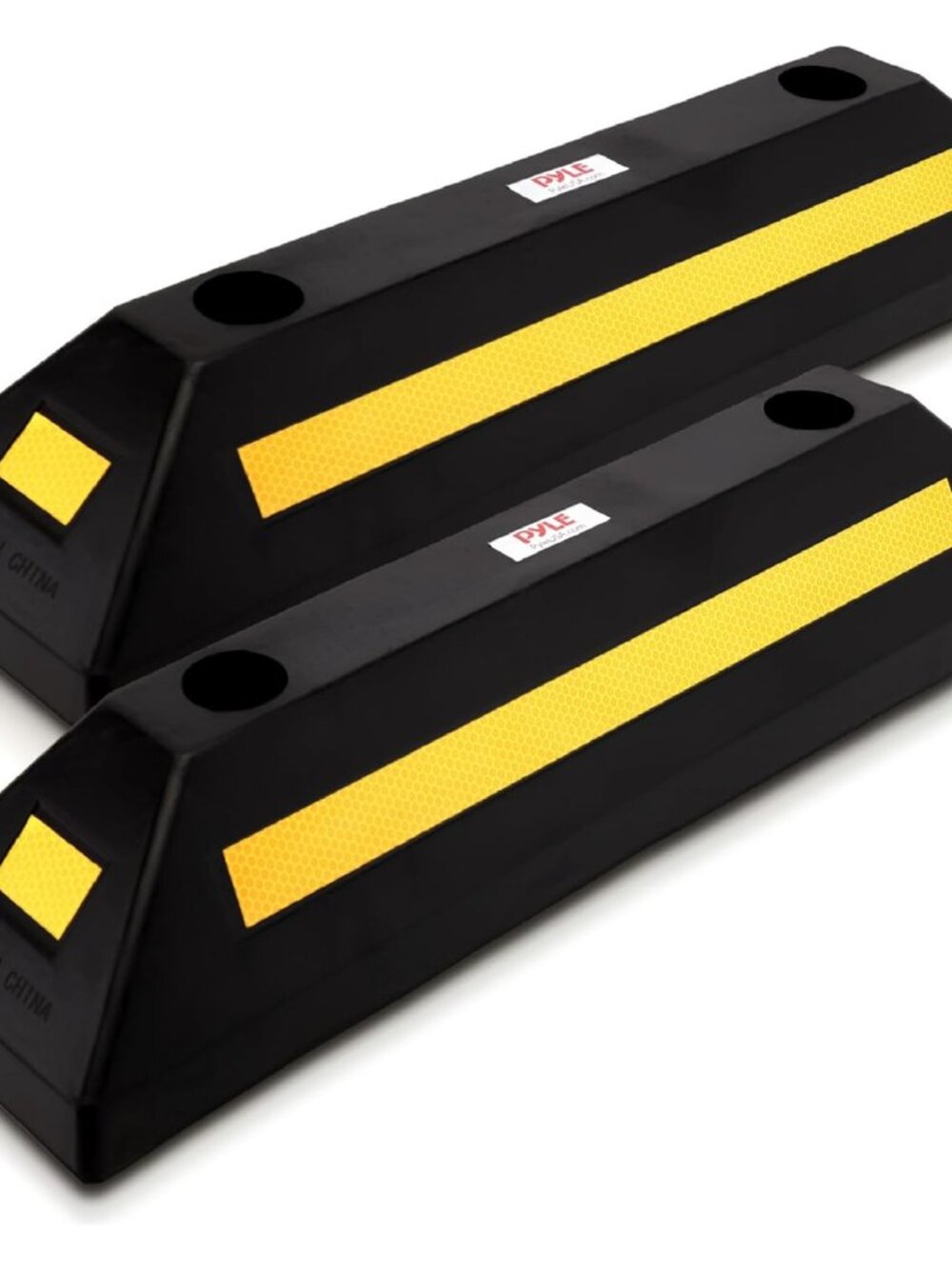 2-Pack Heavy Duty Rubber Wheel Stops for Garage Parking – Durable, High-Visibili